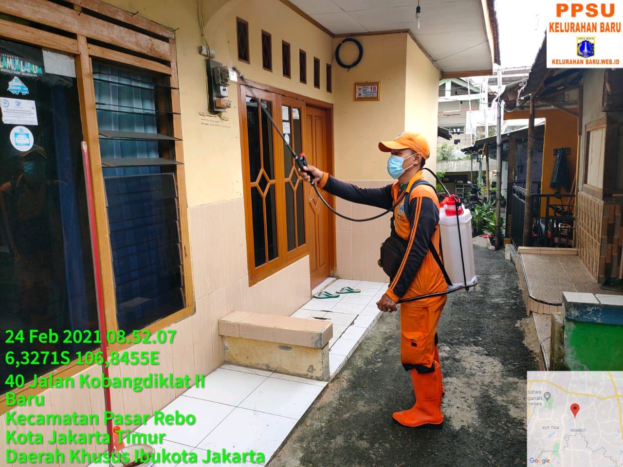 Cegah Penyebaran Covid-19, PPSU Kelurahan Baru Semprot Probiotik