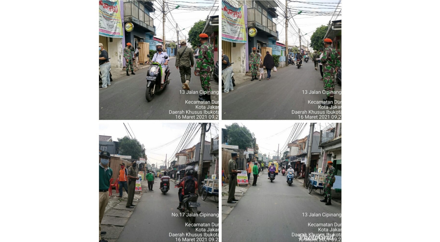 Petugas Gabungan Gelar Operasi Tibmask di RW 04 Kelurahan Klender