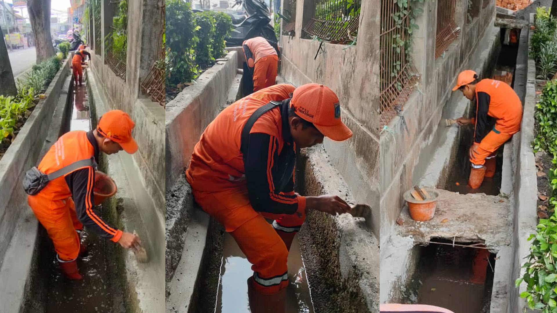 PPSU Kelurahan Pondok Ranggon Perbaiki Saluran Air yang Rusak