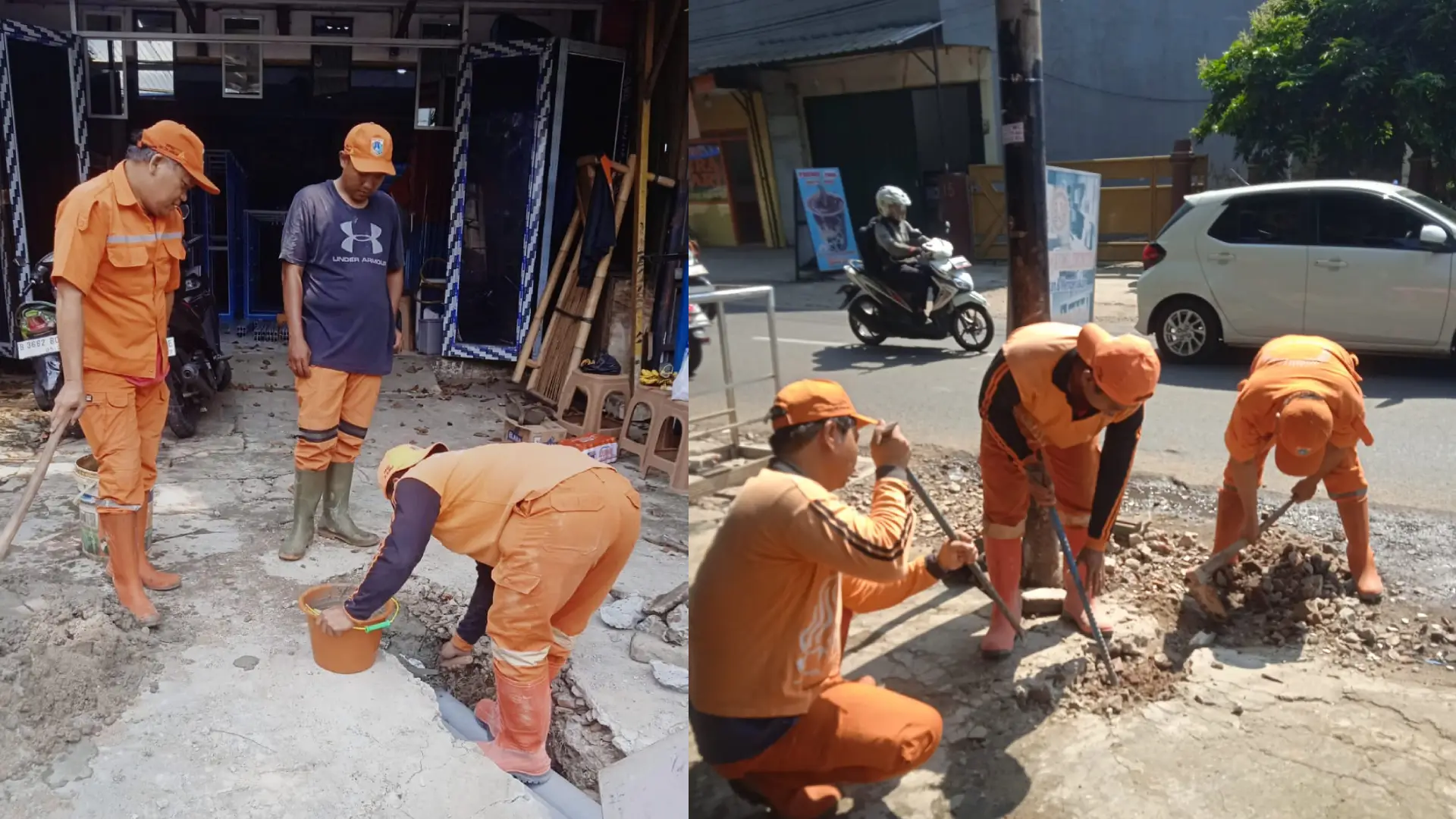 Kerap Terjadi Genangan, Kelurahan Cilangkap Buat Sodetan Saluran Air di Jalan Swadaya