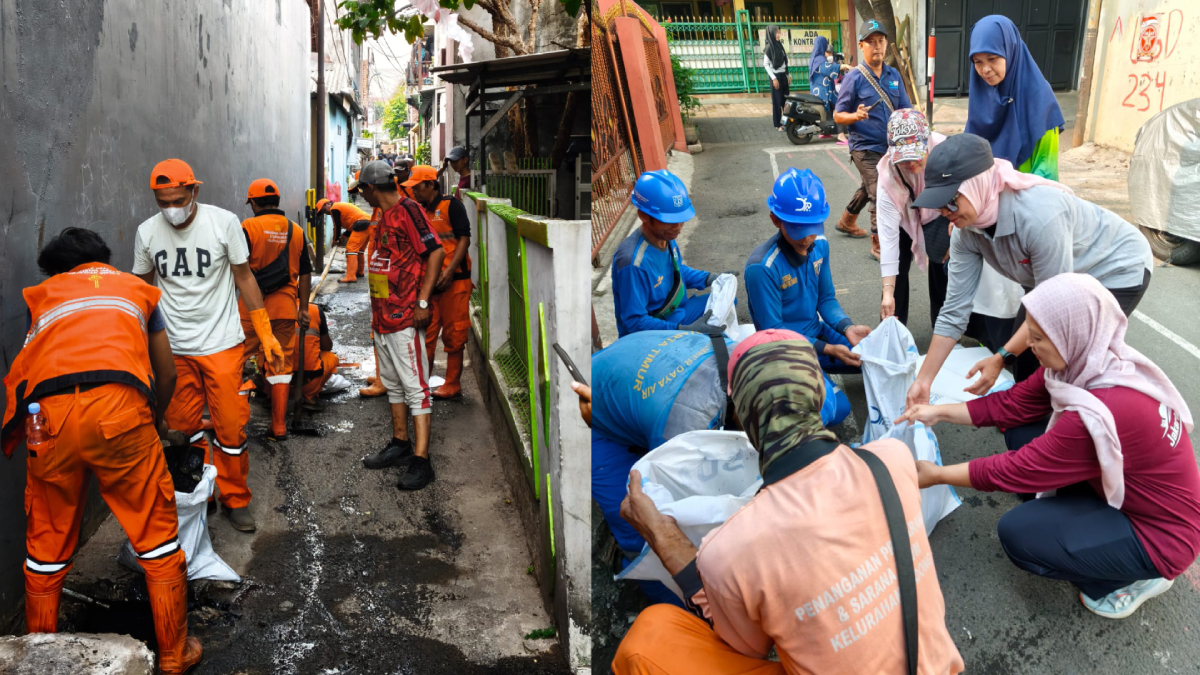 Antisipasi Banjir, 85 Petugas Gabungan Kerja Bakti Gerebek Lumpur di Kelurahan Gedong